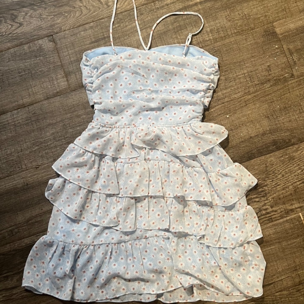 STORIA Daisy blue mini dress size S preloved - Picture 6 of 8